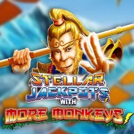 Stellar Jackpots with More Monkeys slot visual from Lightning Box Game available on casinoprestiges.fr