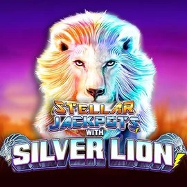 Official Jackpots logo: Stellar Jackpots with Silver Lion by Lightning Box Game at Casino Prestige